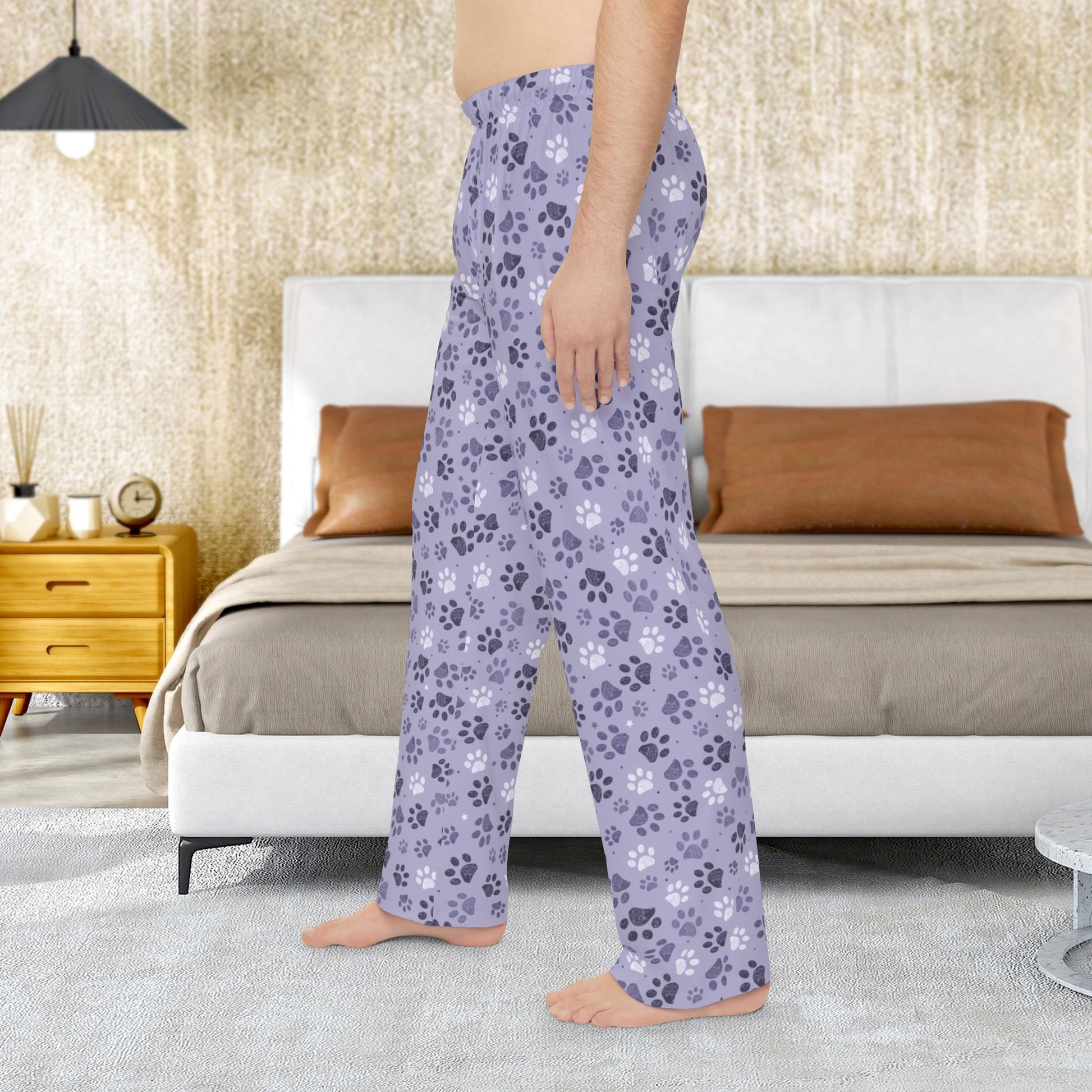 Men’s Lavender Paw Prints Pajama Pants