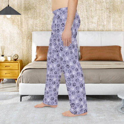 Men’s Lavender Paw Prints Pajama Pants