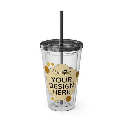 Custom 16oz Tumbler with Straw