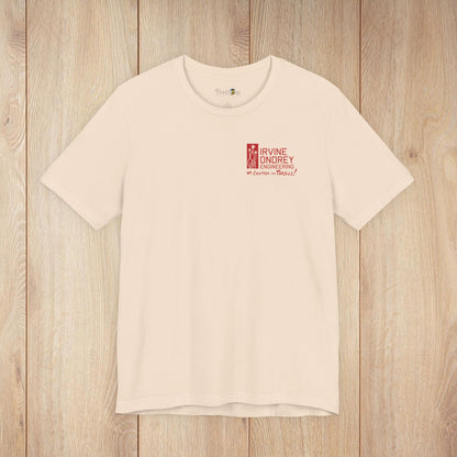 I Just Wanna Watch Horror Flicks & Ride Roller Coasters Tee (BACK graphic) • Irvine Ondrey Engineering