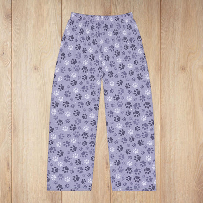 Men’s Lavender Paw Prints Pajama Pants