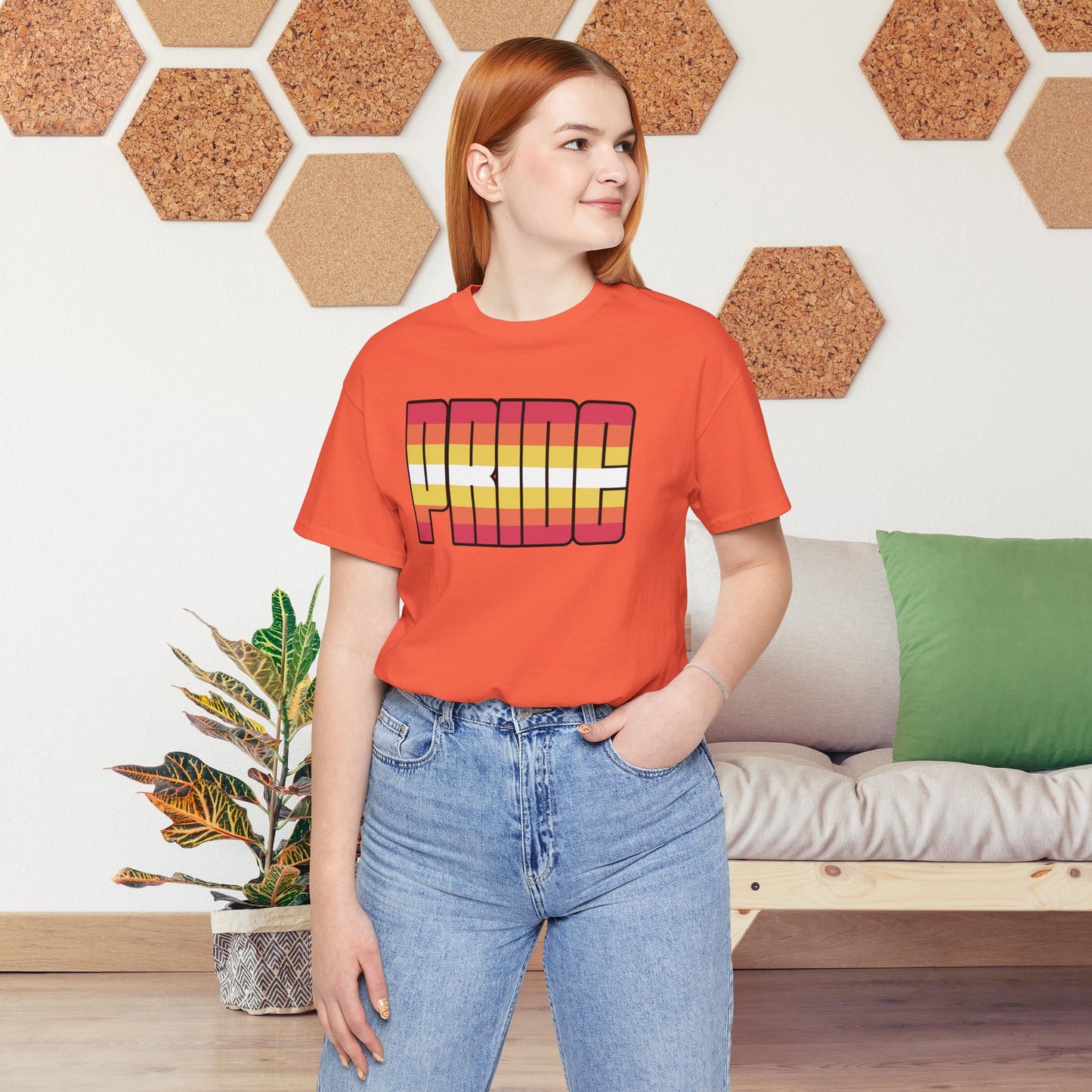 Coral Non-Binary Girl Pride Tee