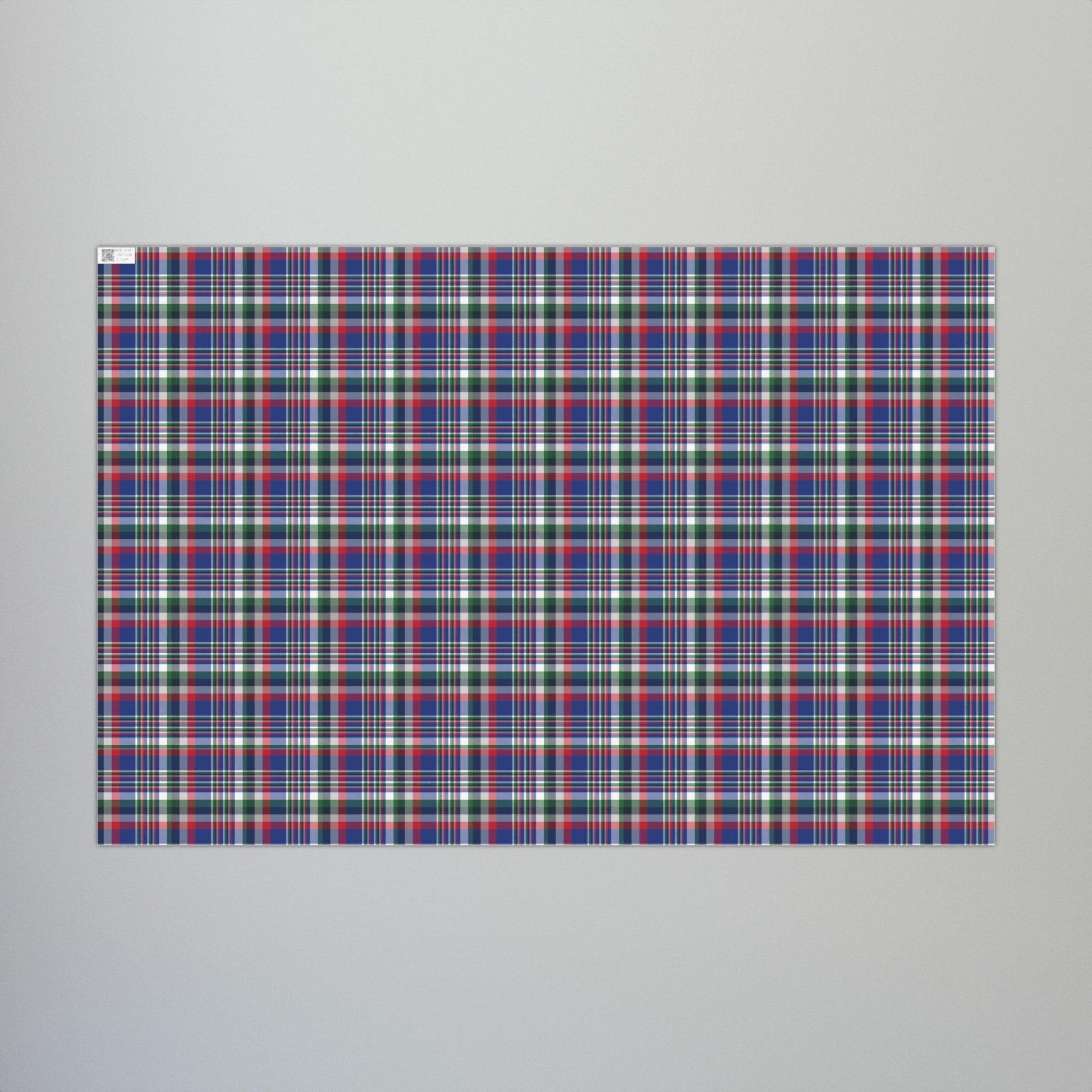Christmas Blue & Red Buffalo NY Plaid Gift Wrapping Paper Roll