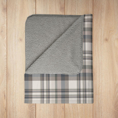 Winter Brown Plaid Fleece Sherpa Blanket