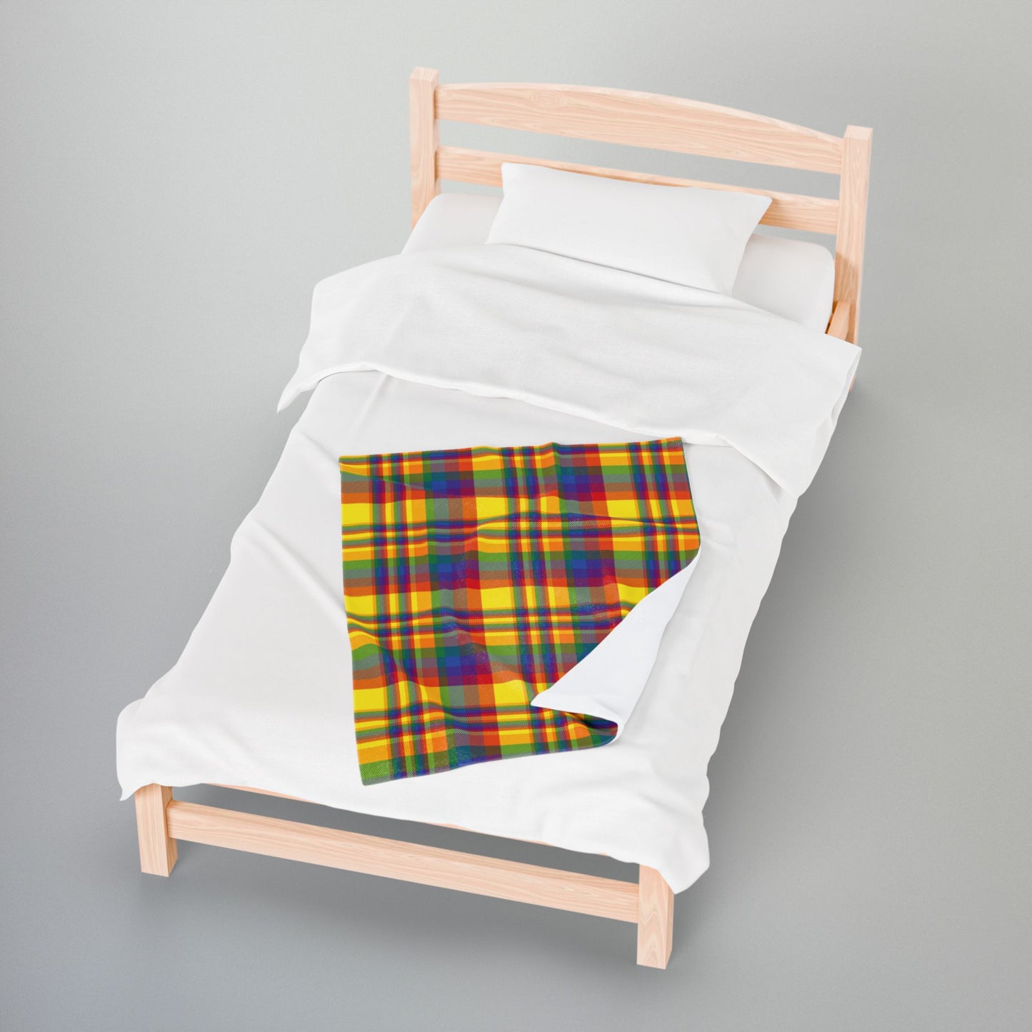 Rainbow Pride Plaid Velveteen Plush Blanket