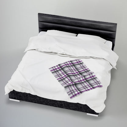 Asexual Pride Plaid Velveteen Plush Blanket