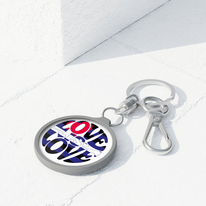 Leather Pride Love is Love Keychain