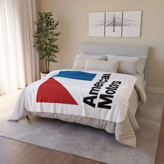50" × 60" Beige AMC Logo White Fleece Sherpa Blanket