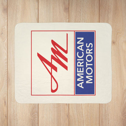 AMC Square Logo Ivory Fleece Sherpa Blanket
