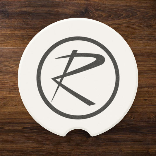 Rambler Logo Black & White Soapstone Car Cup-Holder Coaster