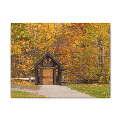 Pont couvert de Seven Bridges Trail à Grant Park dans le sud de Milwaukee Wisconsin, Photographie Canvas Wrap Wall Art