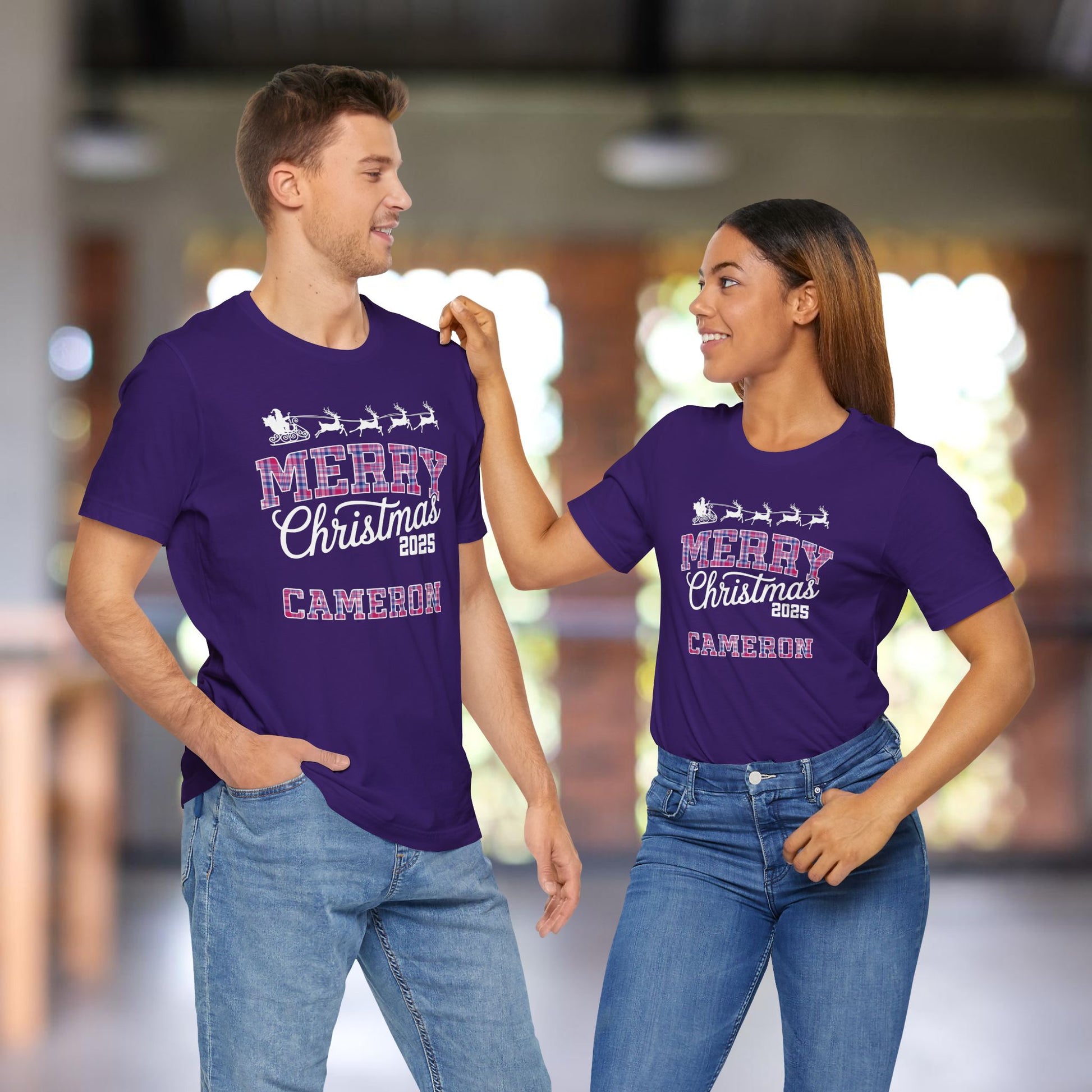 Custom Christmas Pride Plaid Pajama Tee Top