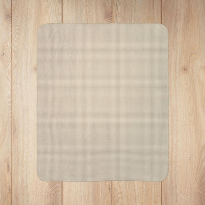 Khaki & Cream Gingham Fleece Sherpa Blanket