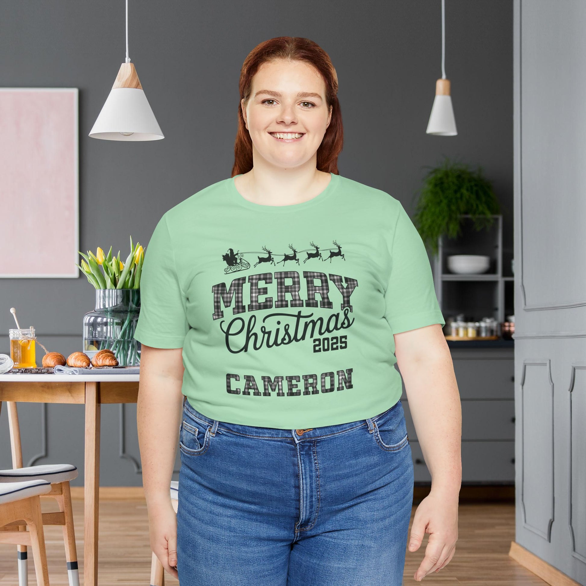 Custom Christmas Pride Plaid Pajama Tee Top