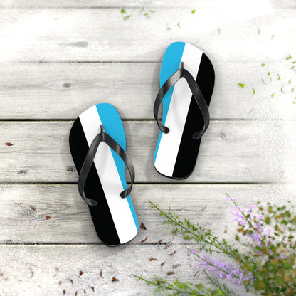 S Black sole Mascic Pride Flip Flops