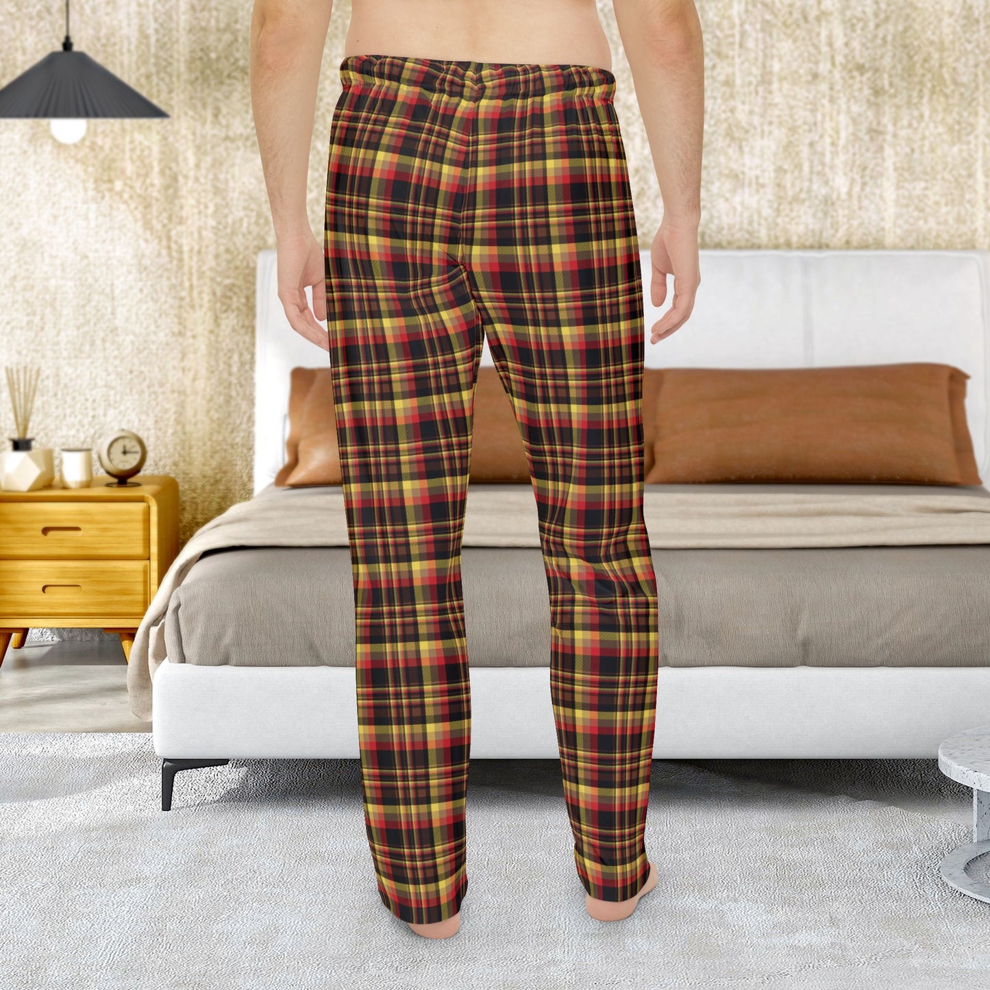 Men’s Black, Red & Yellow Gurnee IL Pajama Pants
