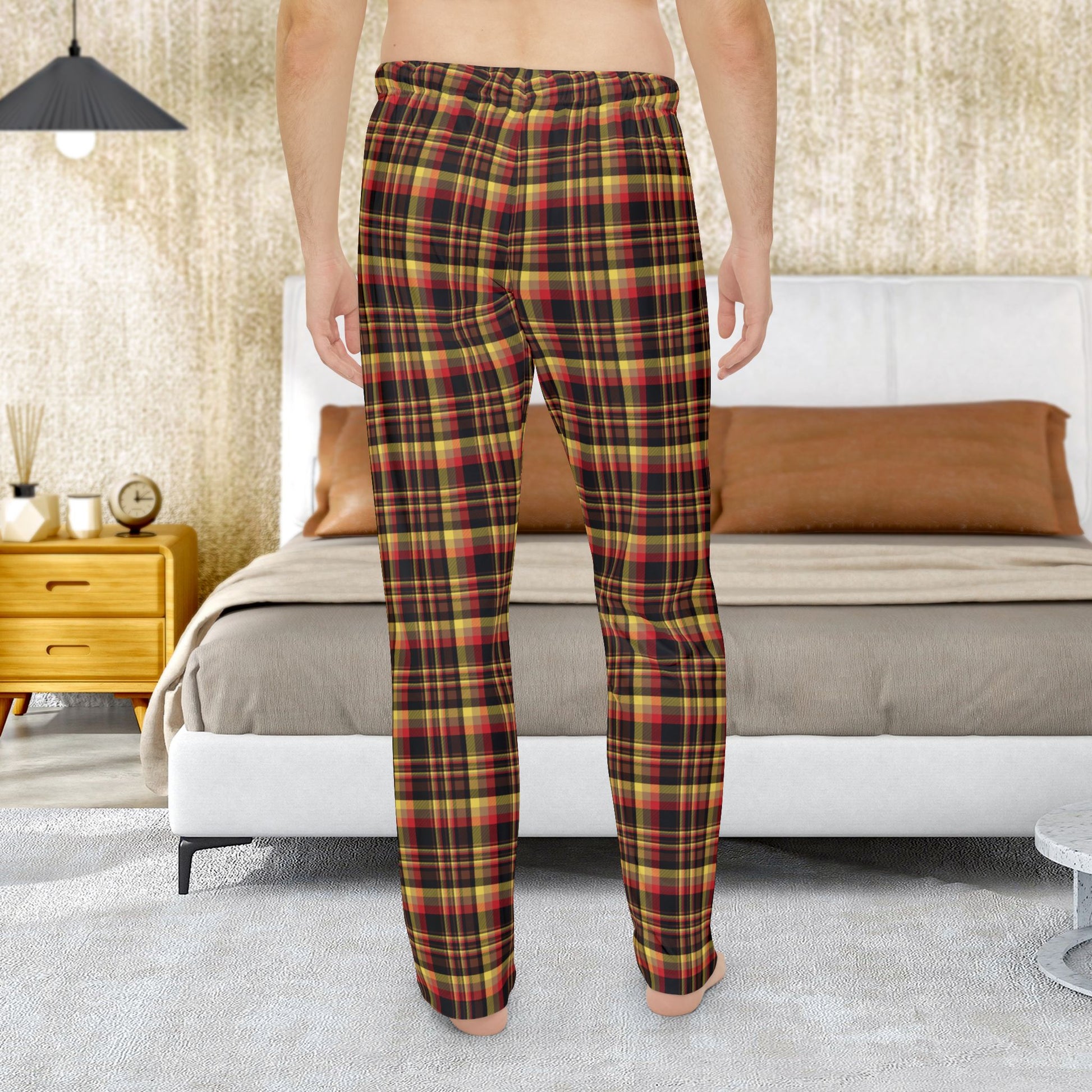 Men’s Black, Red & Yellow Gurnee IL Pajama Pants