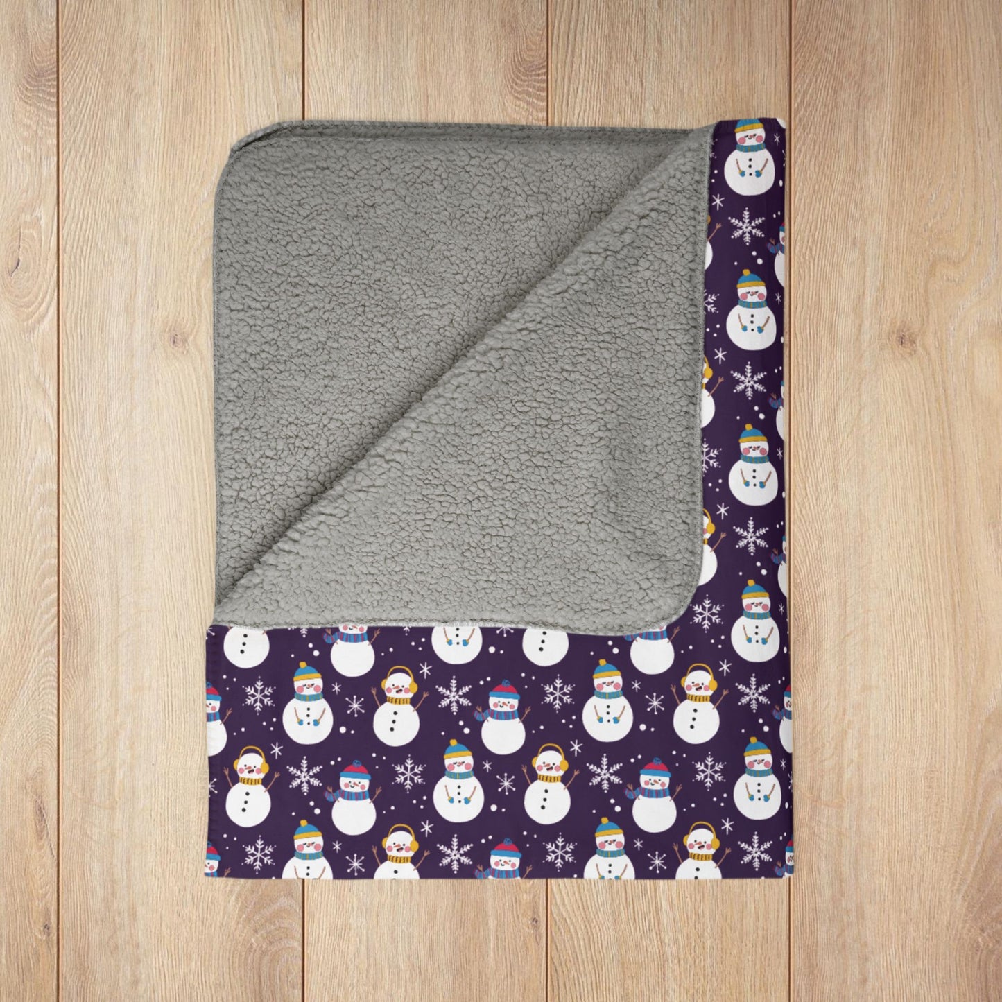 Polyamory Pride Snowman Fleece Sherpa Blanket