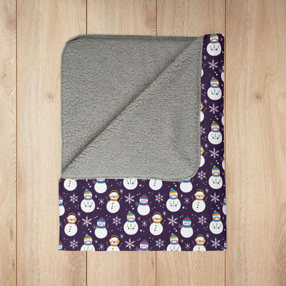 Polyamory Pride Snowman Fleece Sherpa Blanket