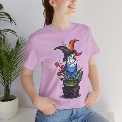 Lovebird Witch, Hand-Drawn & Hand-Colored Tee