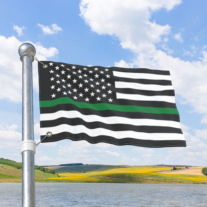 USA Thin Green Line American Flag with Grommets