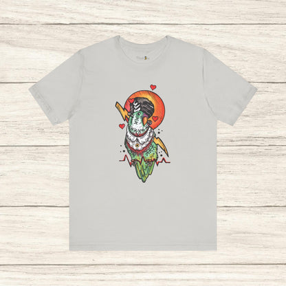 Bride of Frankenstein Lovebird, Hand-Drawn & Hand-Colored Tee