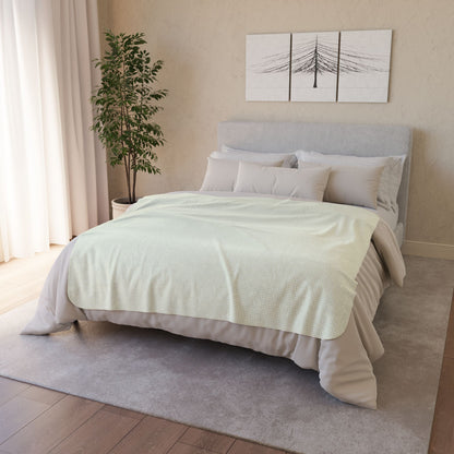 50" × 60" Beige Light Green & White Gingham Fleece Sherpa Blanket