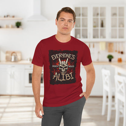 Canvas Red Everyone's Alibi Skull Hand T-Shirt