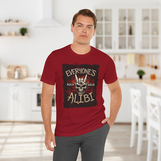Canvas Red Everyone's Alibi Skull Hand T-Shirt