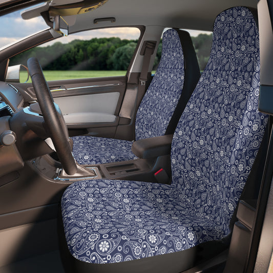 Paisley Blue Bucket Car Seat Covers
