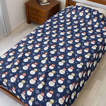 Rainbow Pride Snowmen Velveteen Plush Blanket