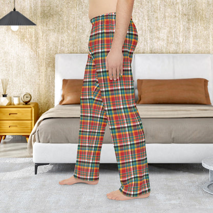Men’s Orange, Blue & Green Ohio Plaid Red Pajama Pants