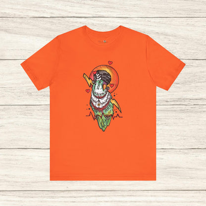 Bride of Frankenstein Lovebird, Hand-Drawn & Hand-Colored Tee