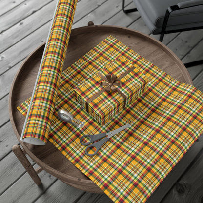 Christmas Green & Gold Green Bay WI Plaid Gift Wrapping Paper Roll