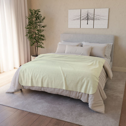 50" × 60" Beige Light Green & Cream Gingham Fleece Sherpa Blanket