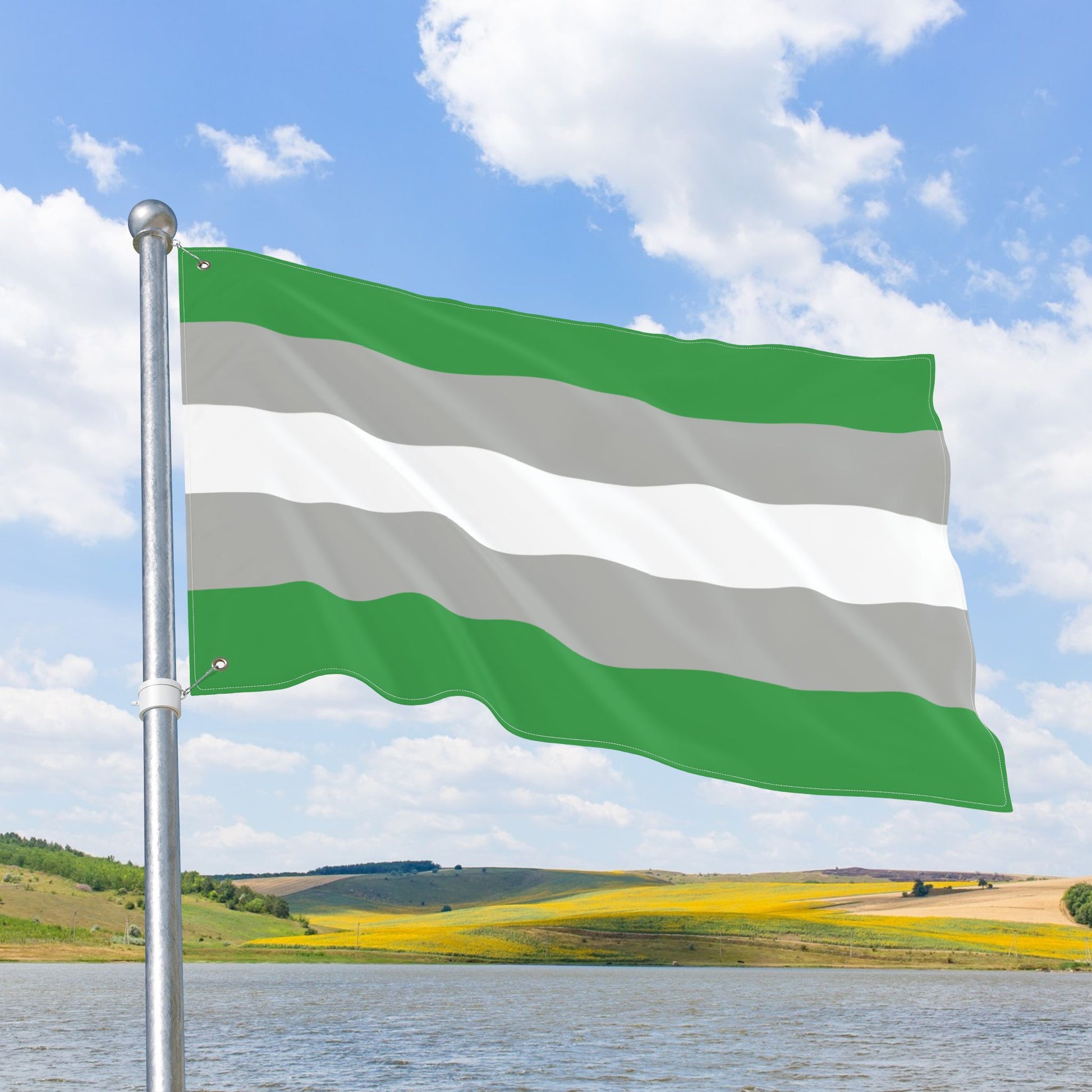Greyromantic Pride Flag with Grommets