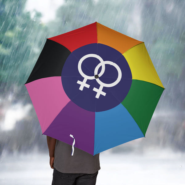 One size Lesbian Double Venus Rainbow Pride Umbrella