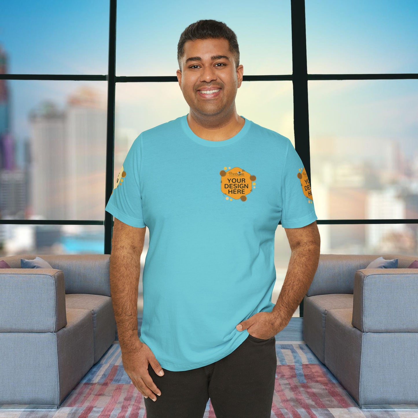 Turquoise Custom Blue & Teal Tees for BELLA+CANVAS® 3001