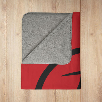 Rambler Black Logo Red Fleece Sherpa Blanket