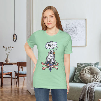 Ghost Lovebird Boo! Hand-Drawn & Hand-Colored Tee