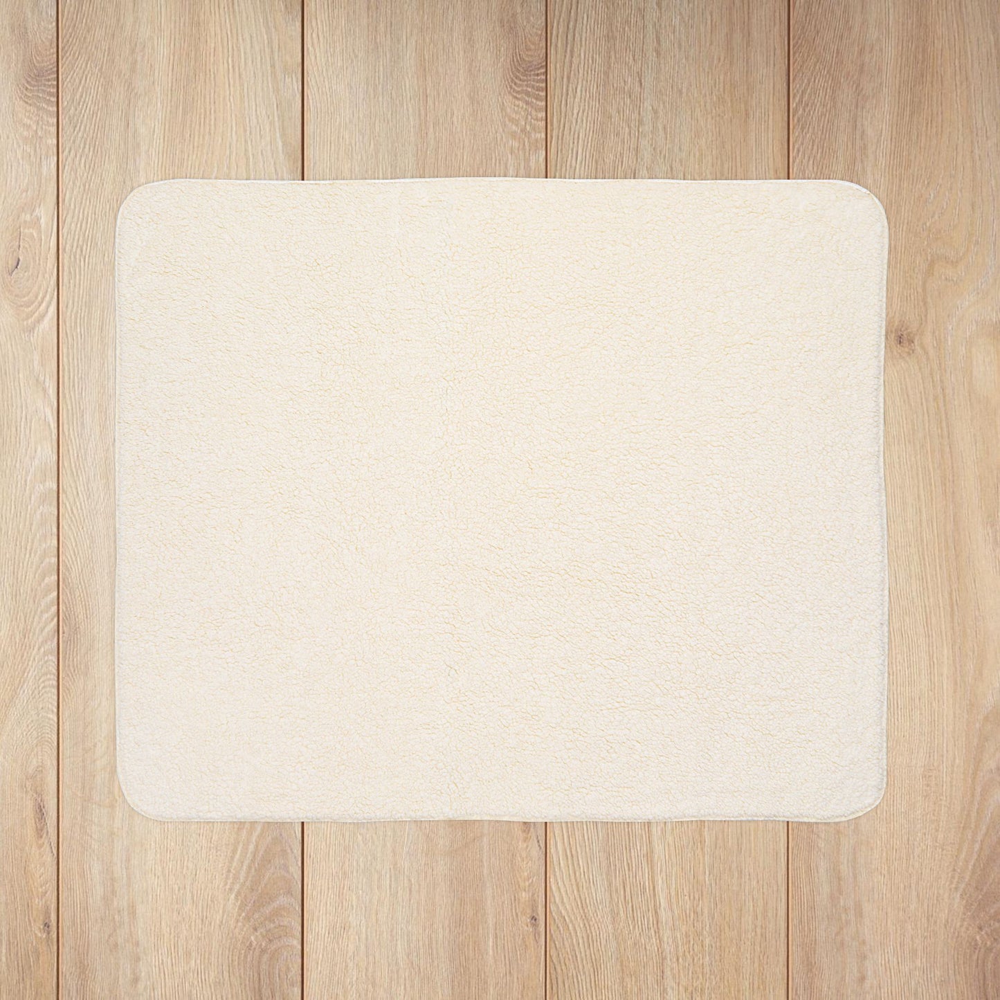 Rambler Red Logo Cream Fleece Sherpa Blanket