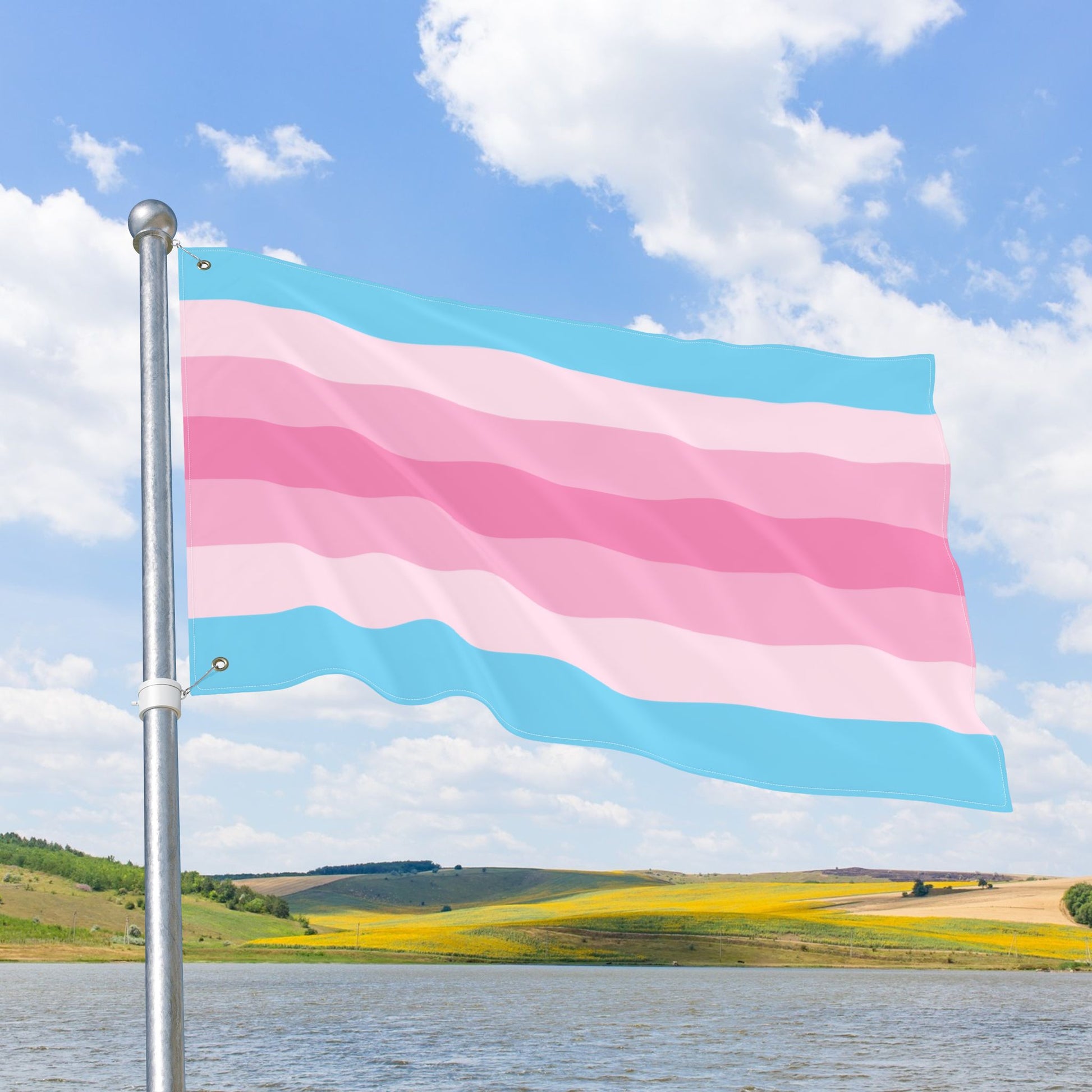 Transfeminine Pride Flag with Grommets