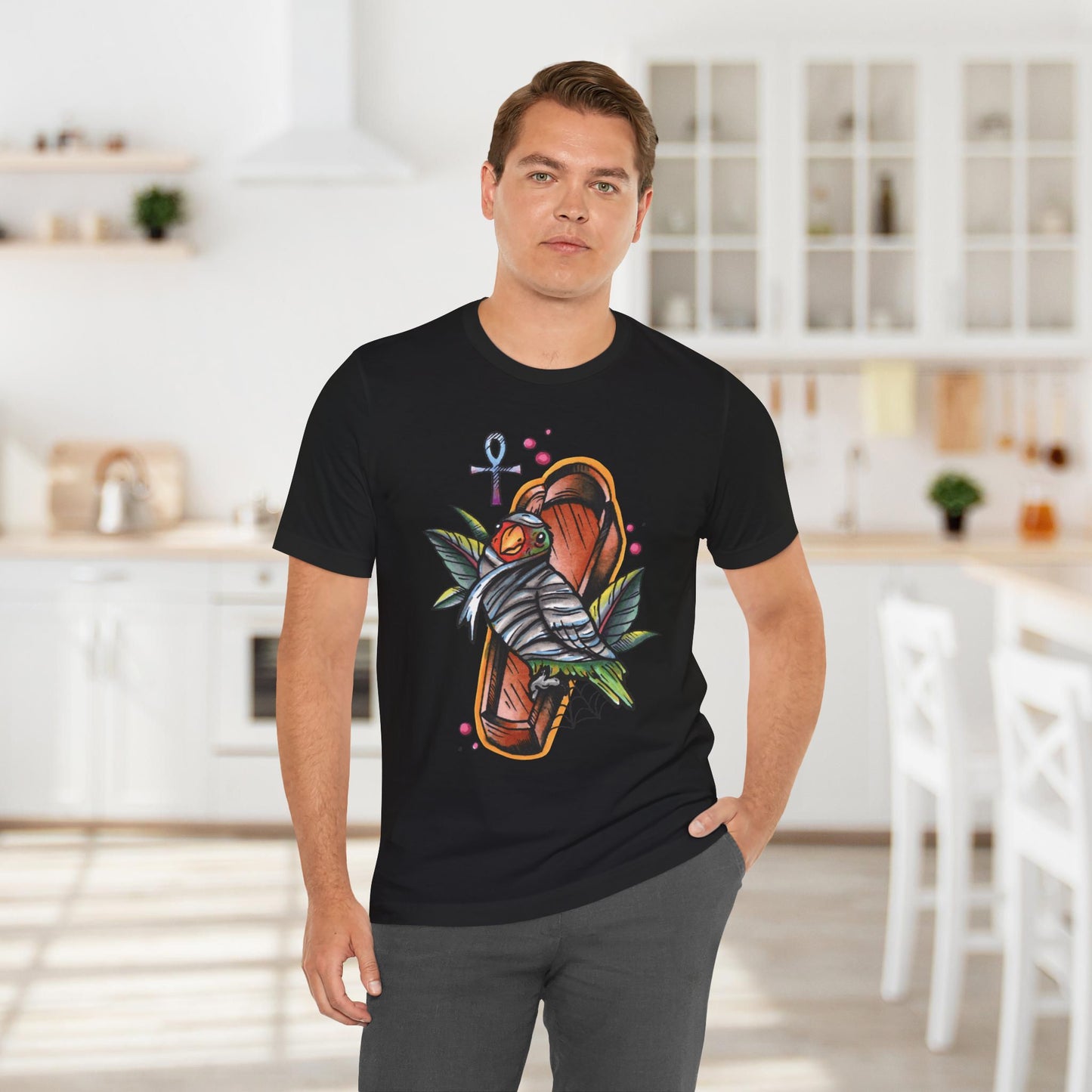 Mummy Lovebird Hand-Drawn & Hand-Colored Tee