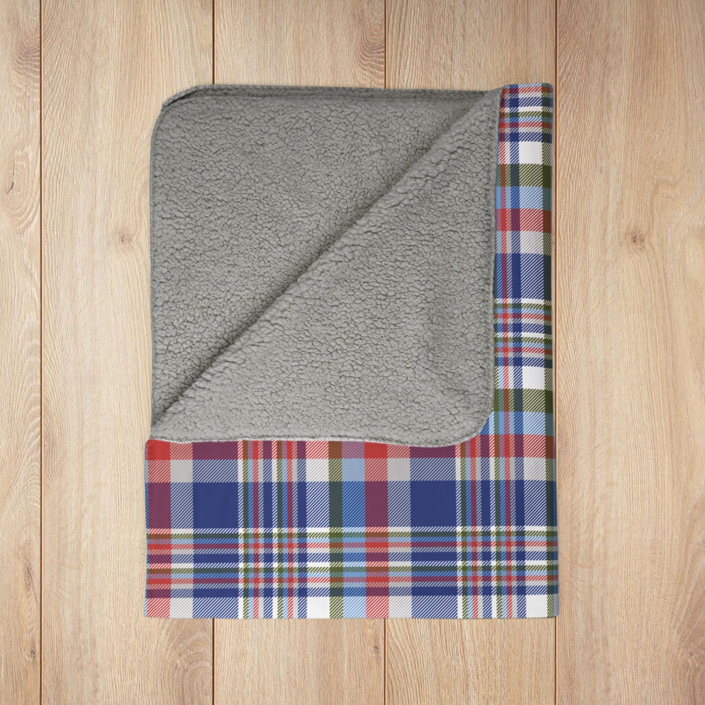 Christmas Red, White & Blue Chicago IL Fleece Sherpa Blanket