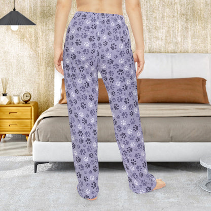Women’s Lavender Paw Prints Pajama Pants