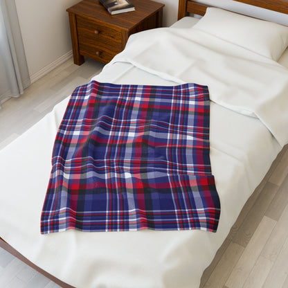 Leather Pride Plaid Velveteen Plush Blanket