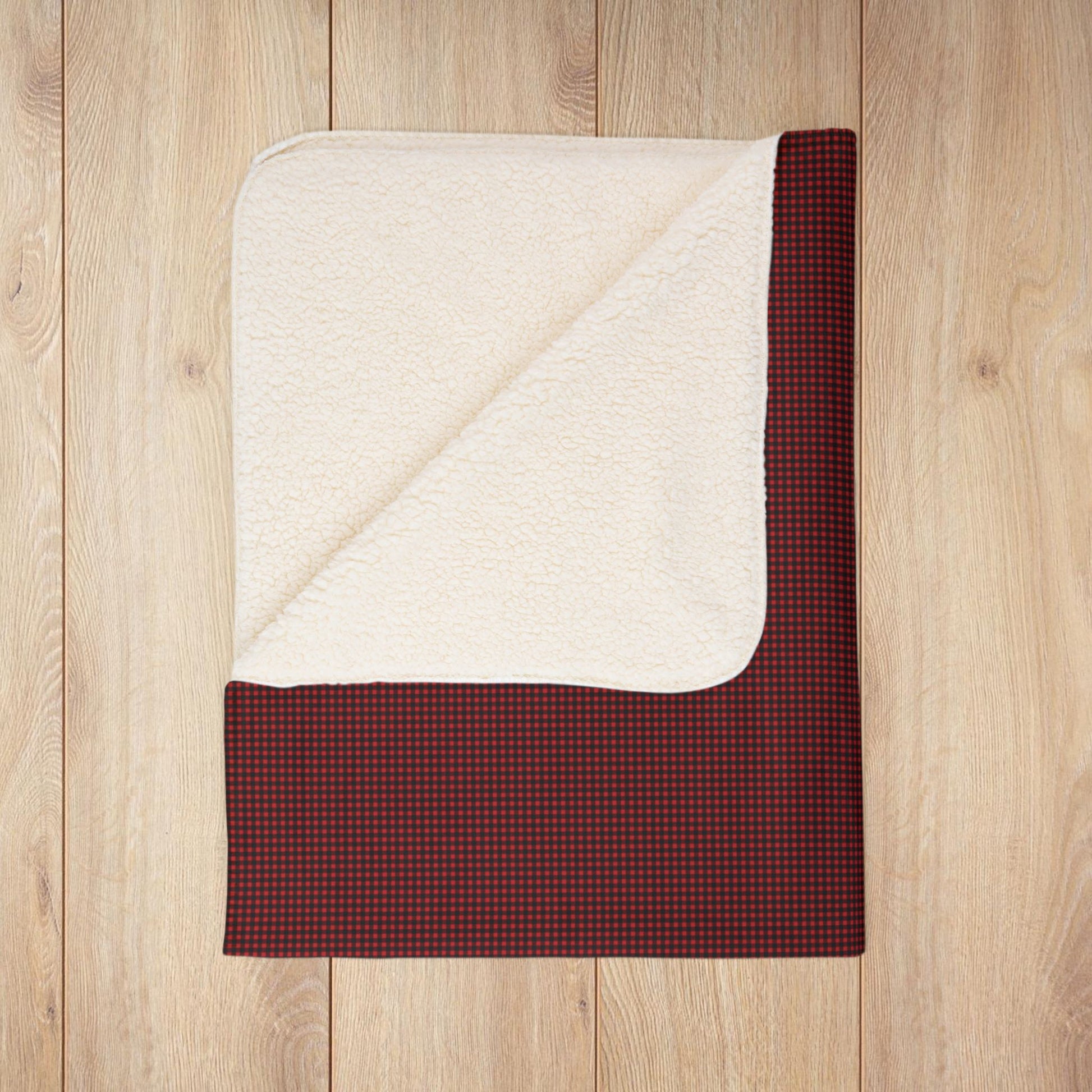 Red Buffalo Plaid Gingham Fleece Sherpa Blanket