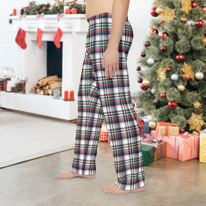 Men’s Christmas White & Black Chicago IL Plaid Pajama Pants
