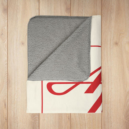 AMC Square Logo Ivory Fleece Sherpa Blanket