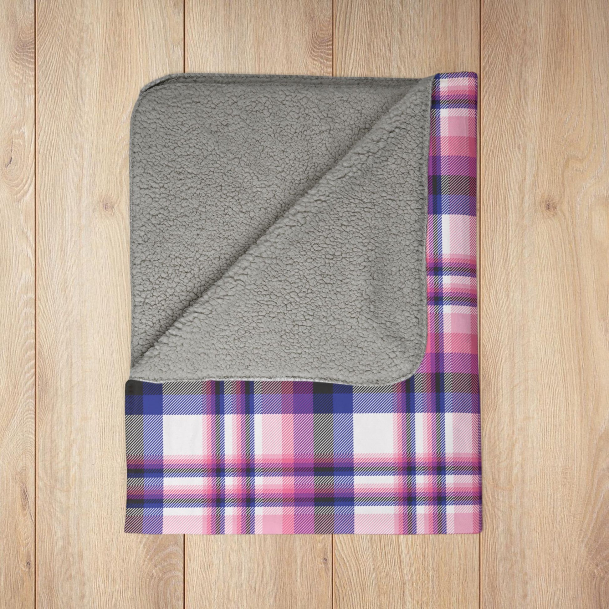 Genderfluid Pride Plaid Fleece Sherpa Blanket